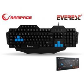 EVEREST Rampage KB-R01 Black USB Macro Gaming WSAD w Alsen